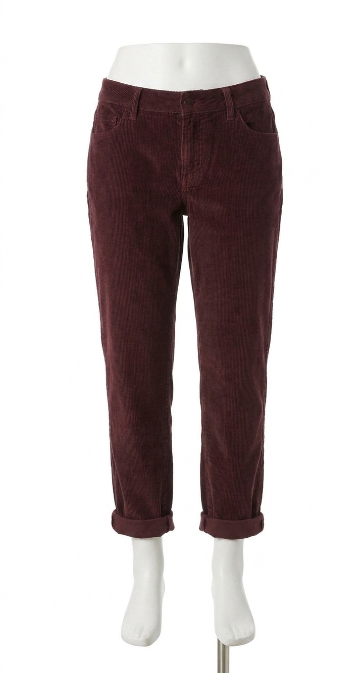 NEW HATCH women's the boyfriend corduroy pants in wine